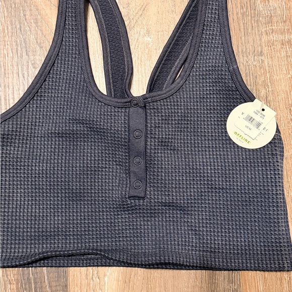 aerie Other - Aerie Charcoal Waffle Knit Sports Bra